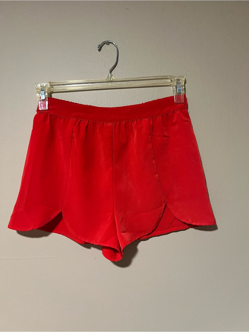 Forever 21 Red High-Waist Scalloped Lounge Shorts
